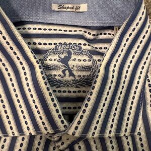 Bugatchi Navy and white striped Men's Shirt